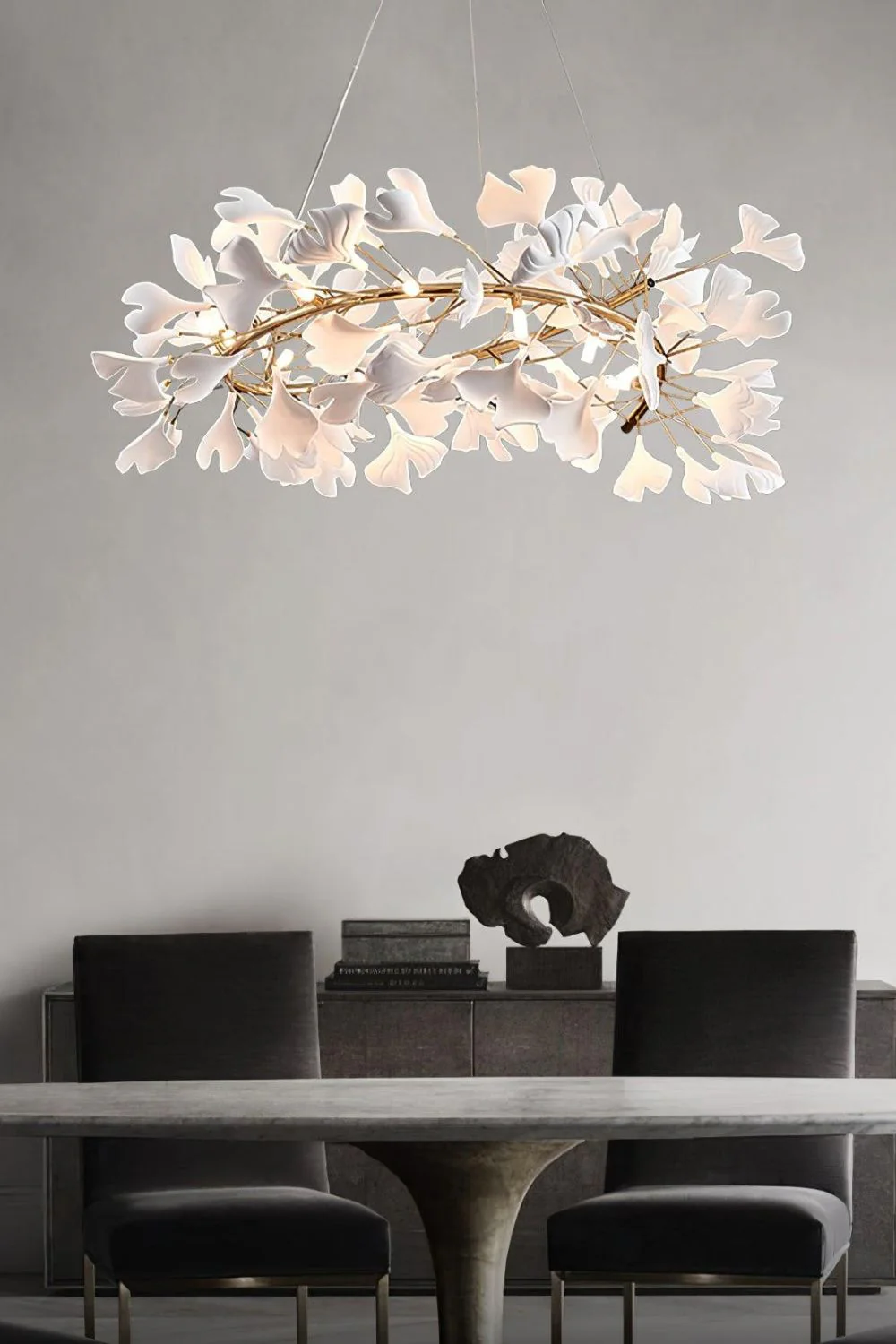 Cermaic Leaf Gingko Chandelier U - Image 11