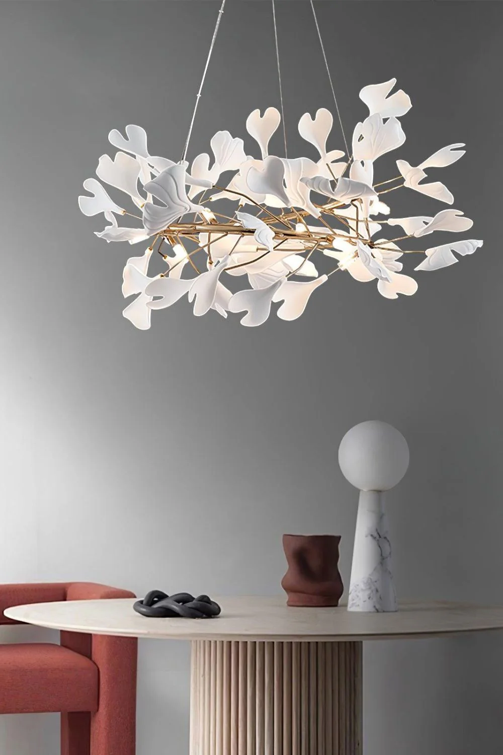 Cermaic Leaf Gingko Chandelier U - Image 17