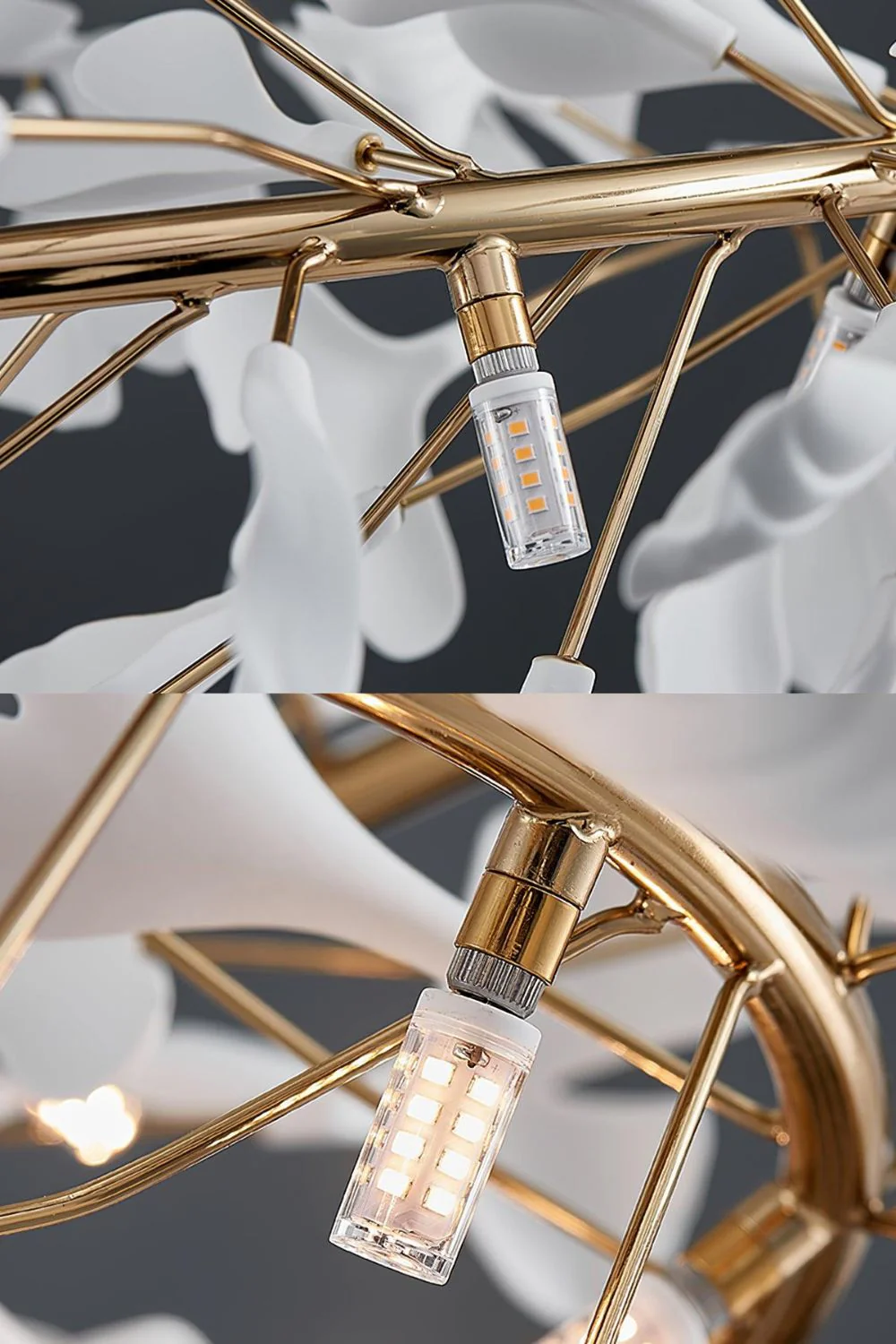 Cermaic Leaf Gingko Chandelier U - Image 29