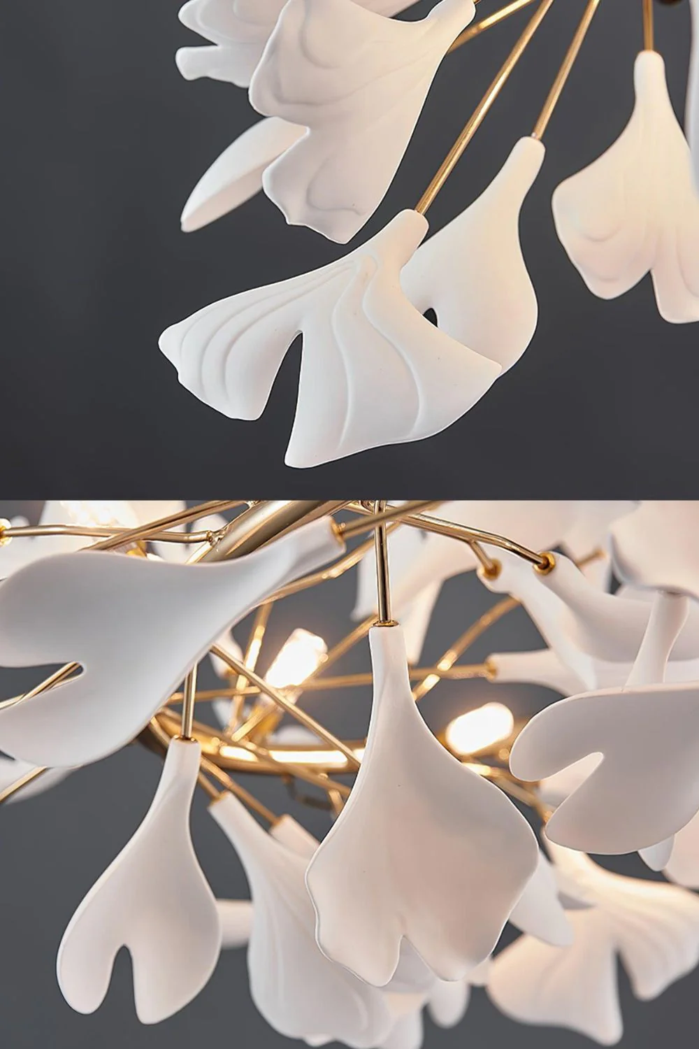 Cermaic Leaf Gingko Chandelier U - Image 32