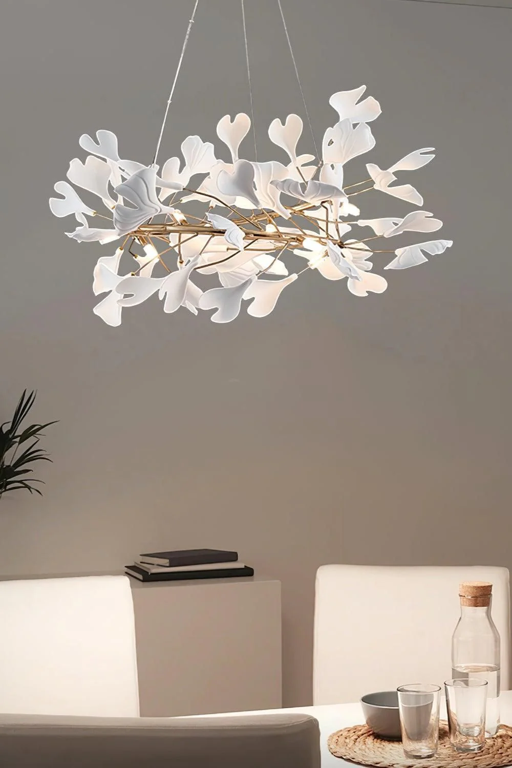 Cermaic Leaf Gingko Chandelier U - Image 36