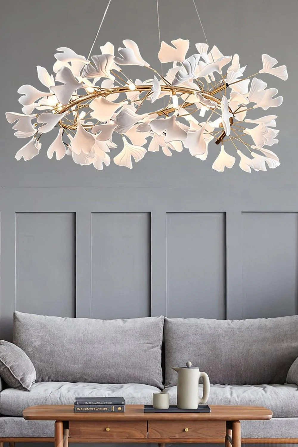 Cermaic Leaf Gingko Chandelier U - Image 37
