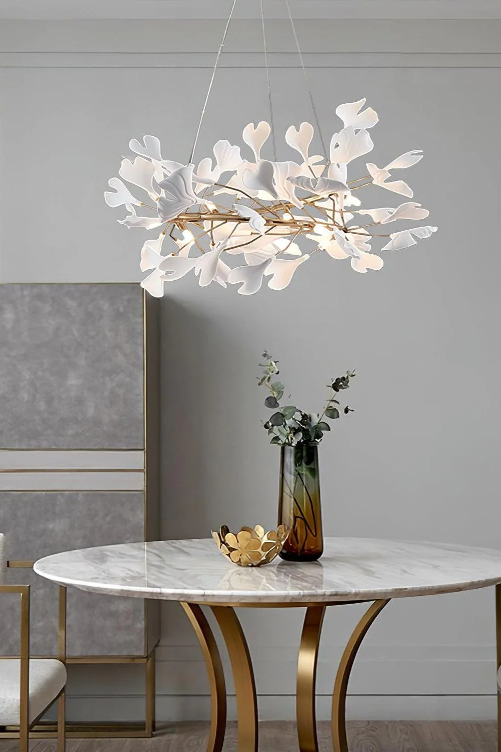 Cermaic Leaf Gingko Chandelier U - Image 4
