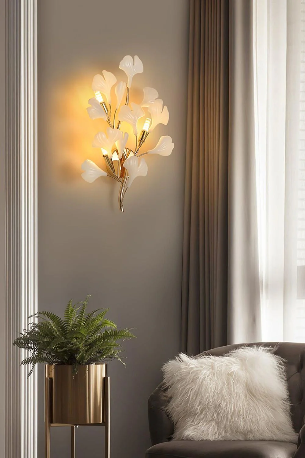 Cermaic Leaf Gingko Wall Lamp - Image 26