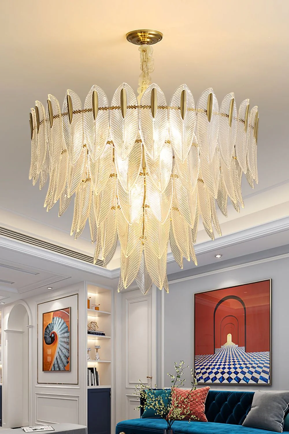 Glass Feathers Chandelier - Image 3