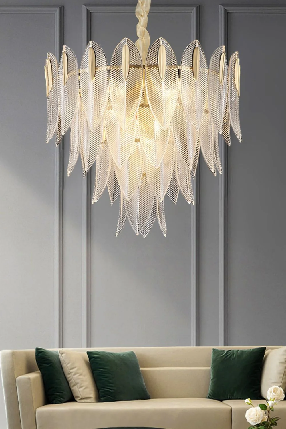 Glass Feathers Chandelier - Image 7