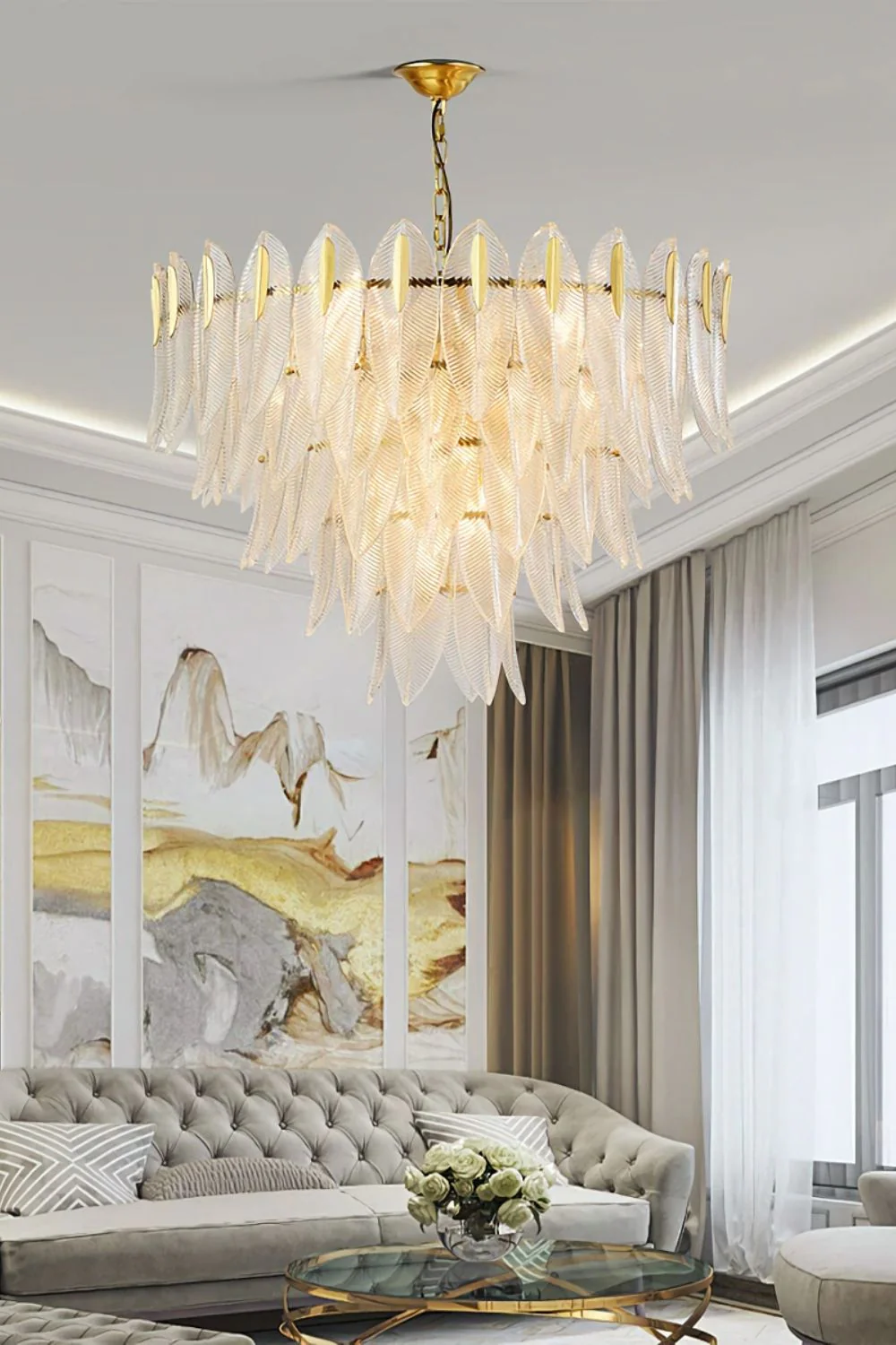 Glass Feathers Chandelier - Image 9