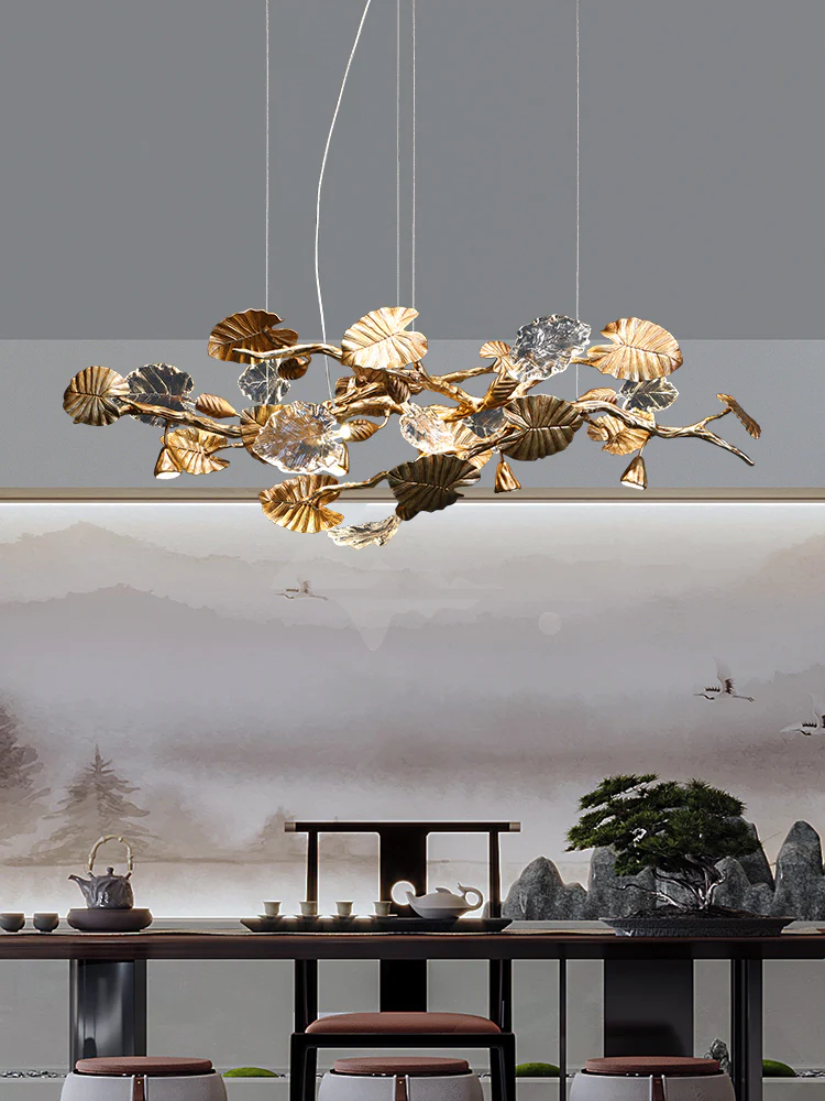 Gold Leaf Chandelier - Image 10
