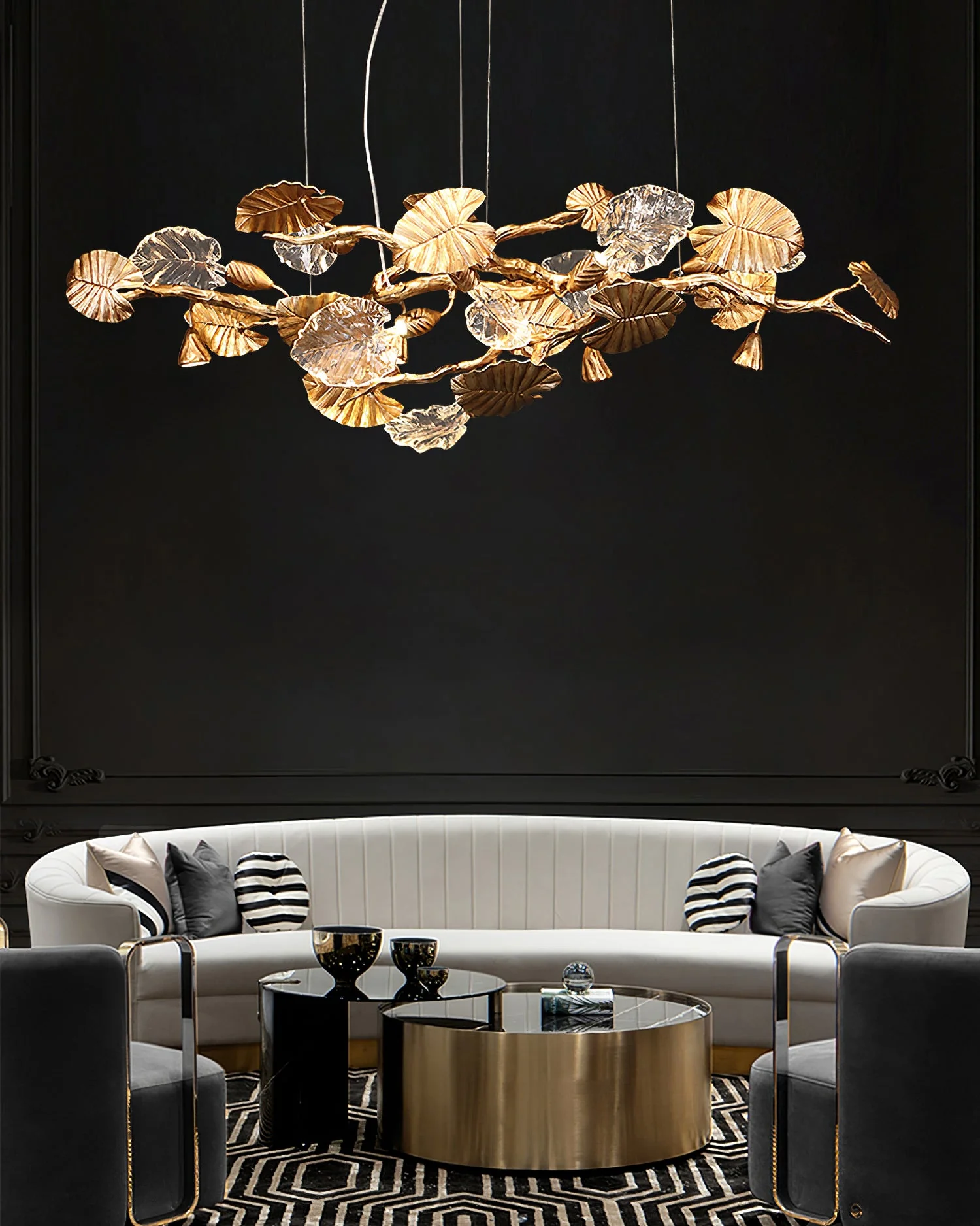 Gold Leaf Chandelier - Image 5