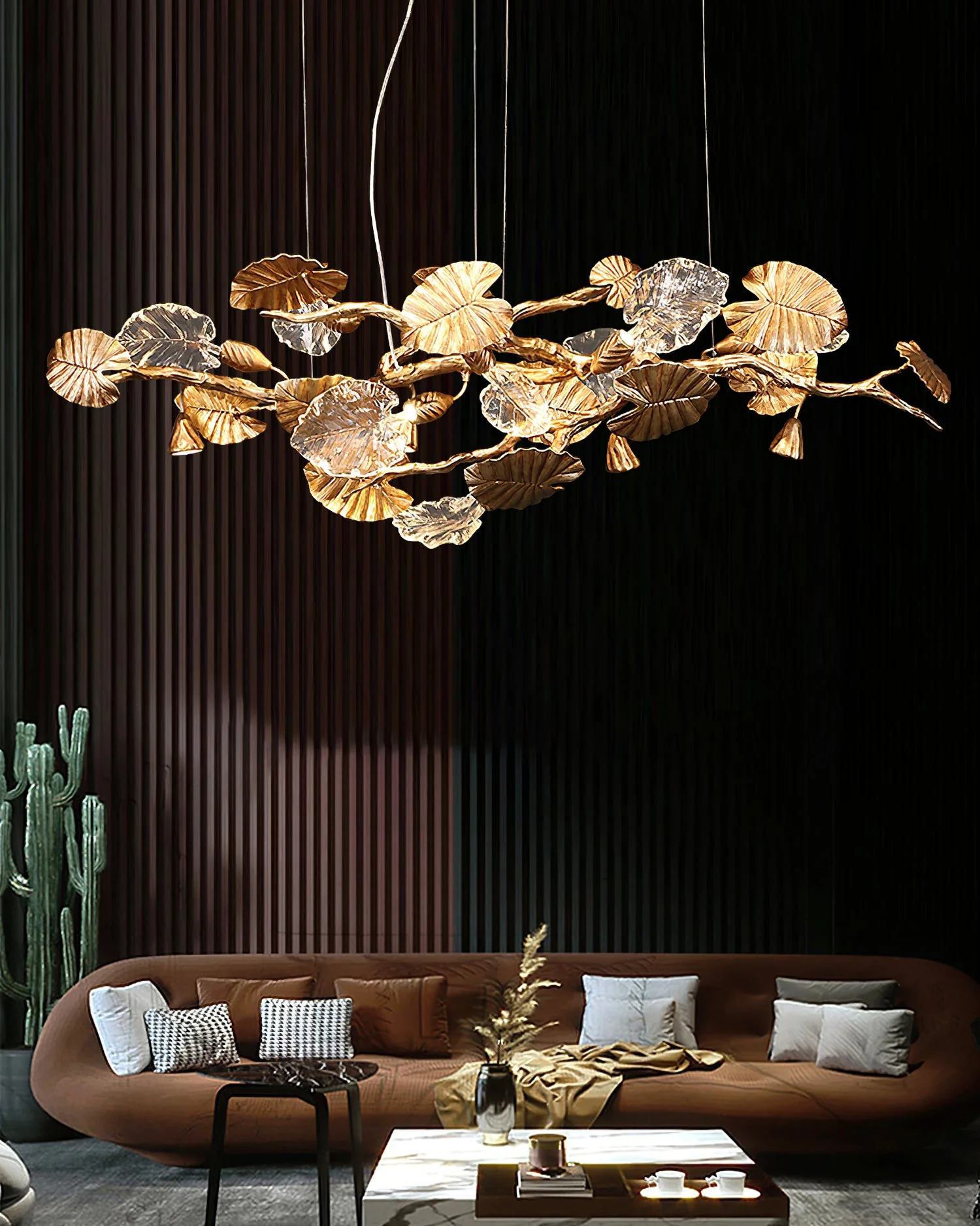 Gold Leaf Chandelier - Image 8