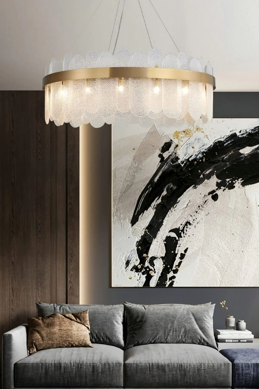 Gold Ring Chandelier - Image 4