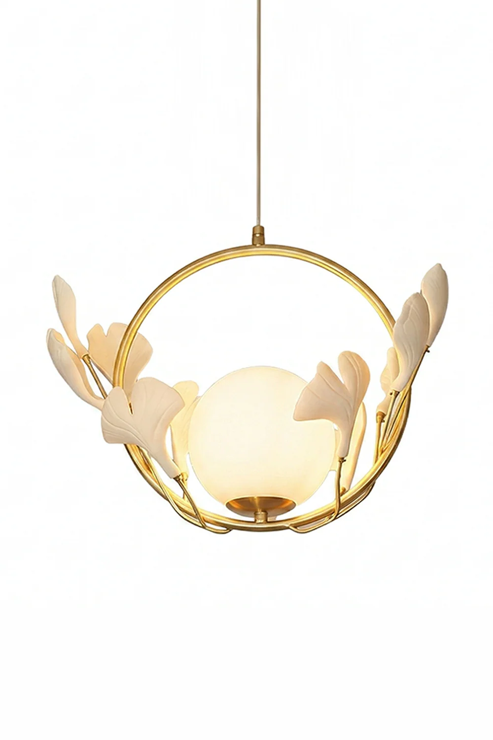 Golden Gingko Halo Pendant Light