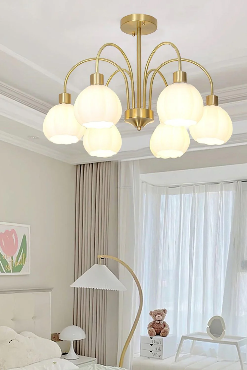 Golden Tulip Pendant Chandelier - Image 3
