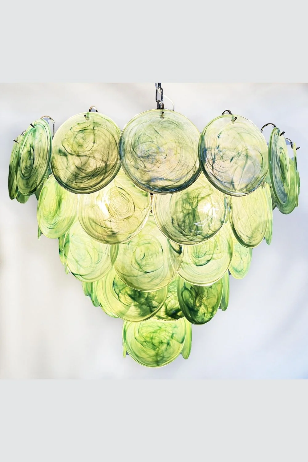 Green Glass High Quality Art Iridescent Chandelier - Image 16