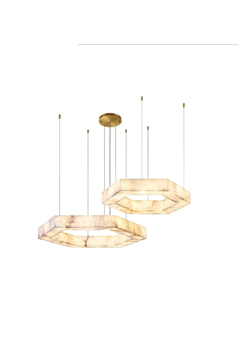 Hexagonal Alabaster Chandelier - Image 14