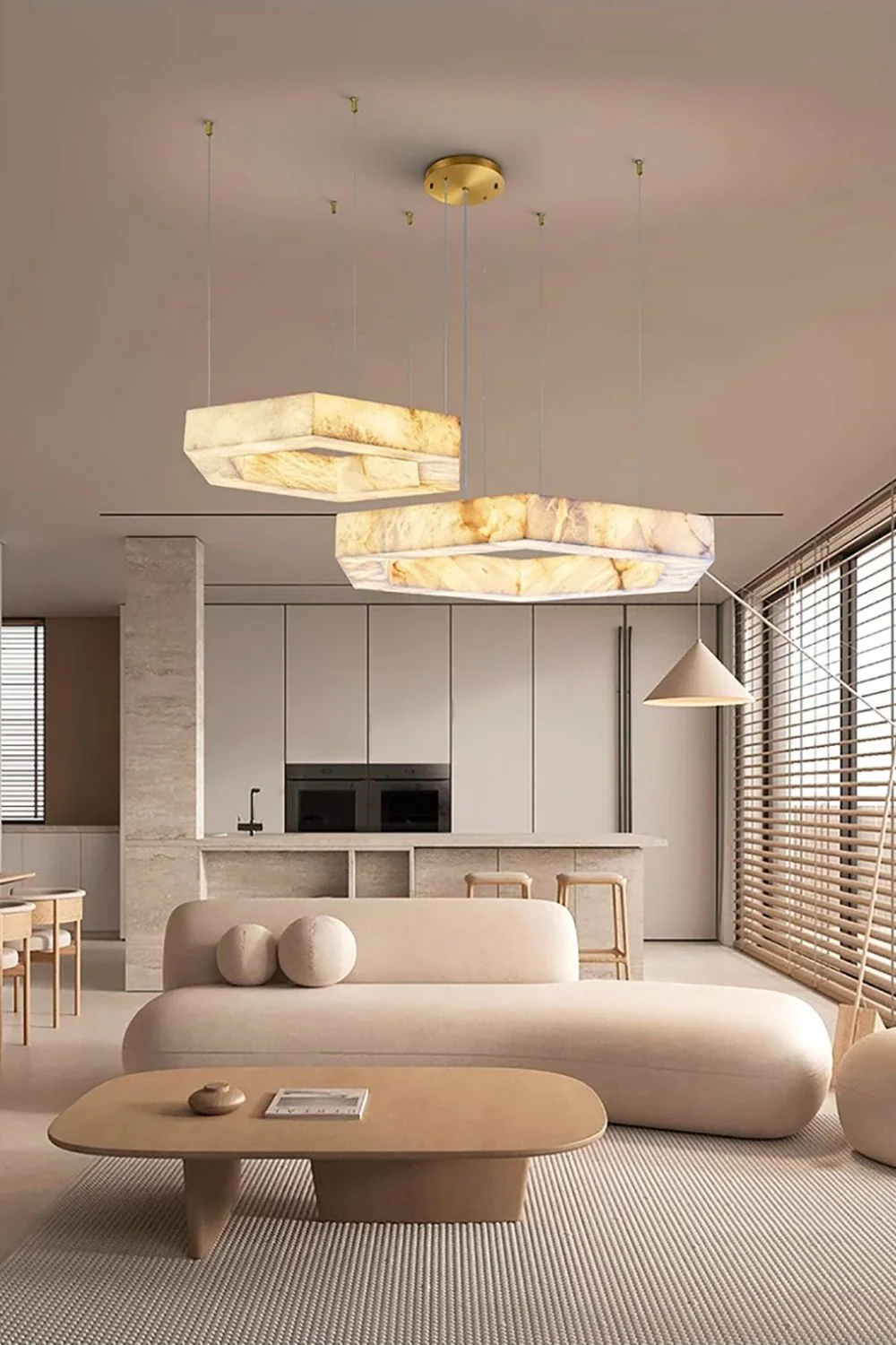 Hexagonal Alabaster Chandelier - Image 4