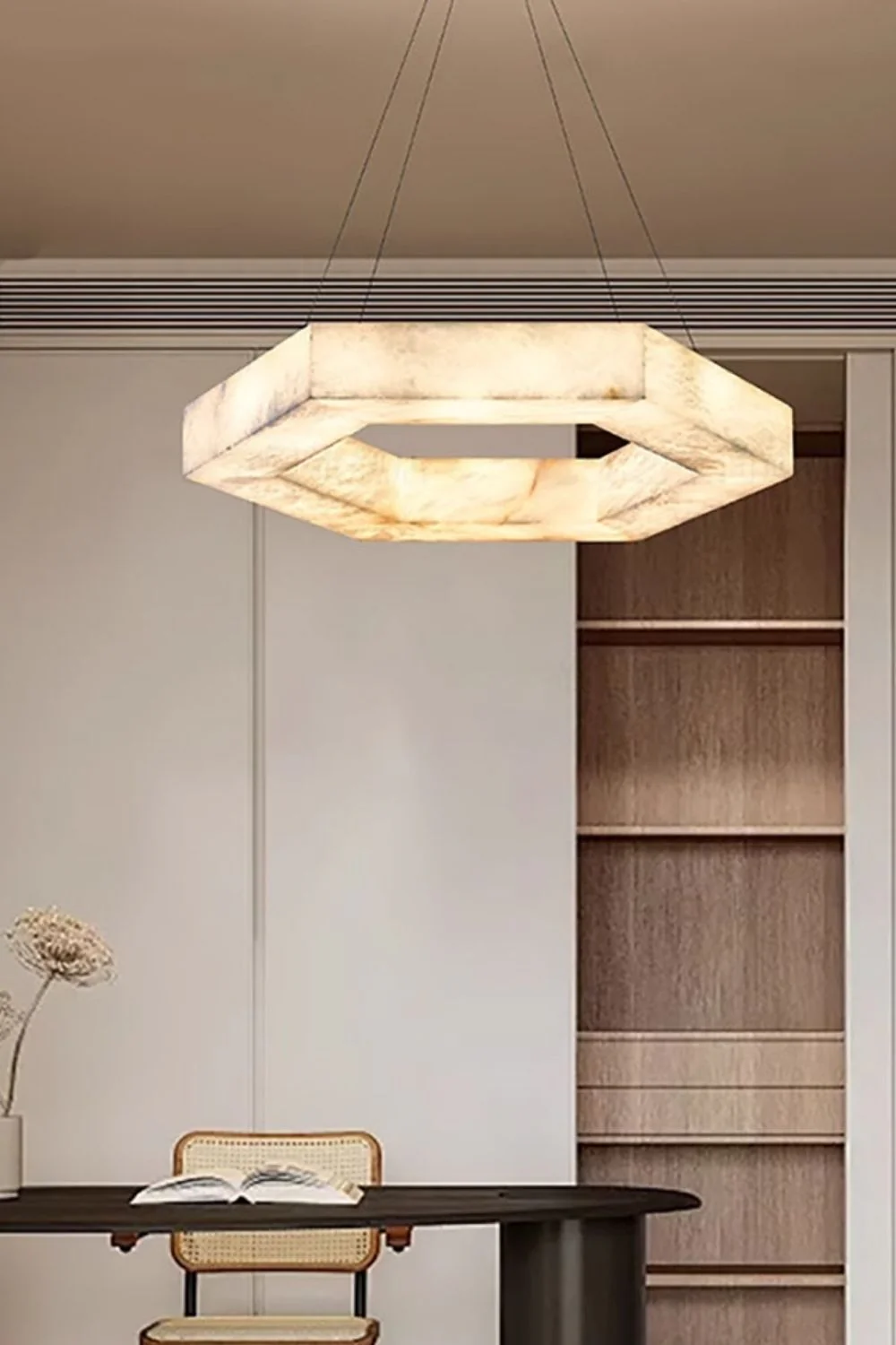 Hexagonal Alabaster Chandelier - Image 7