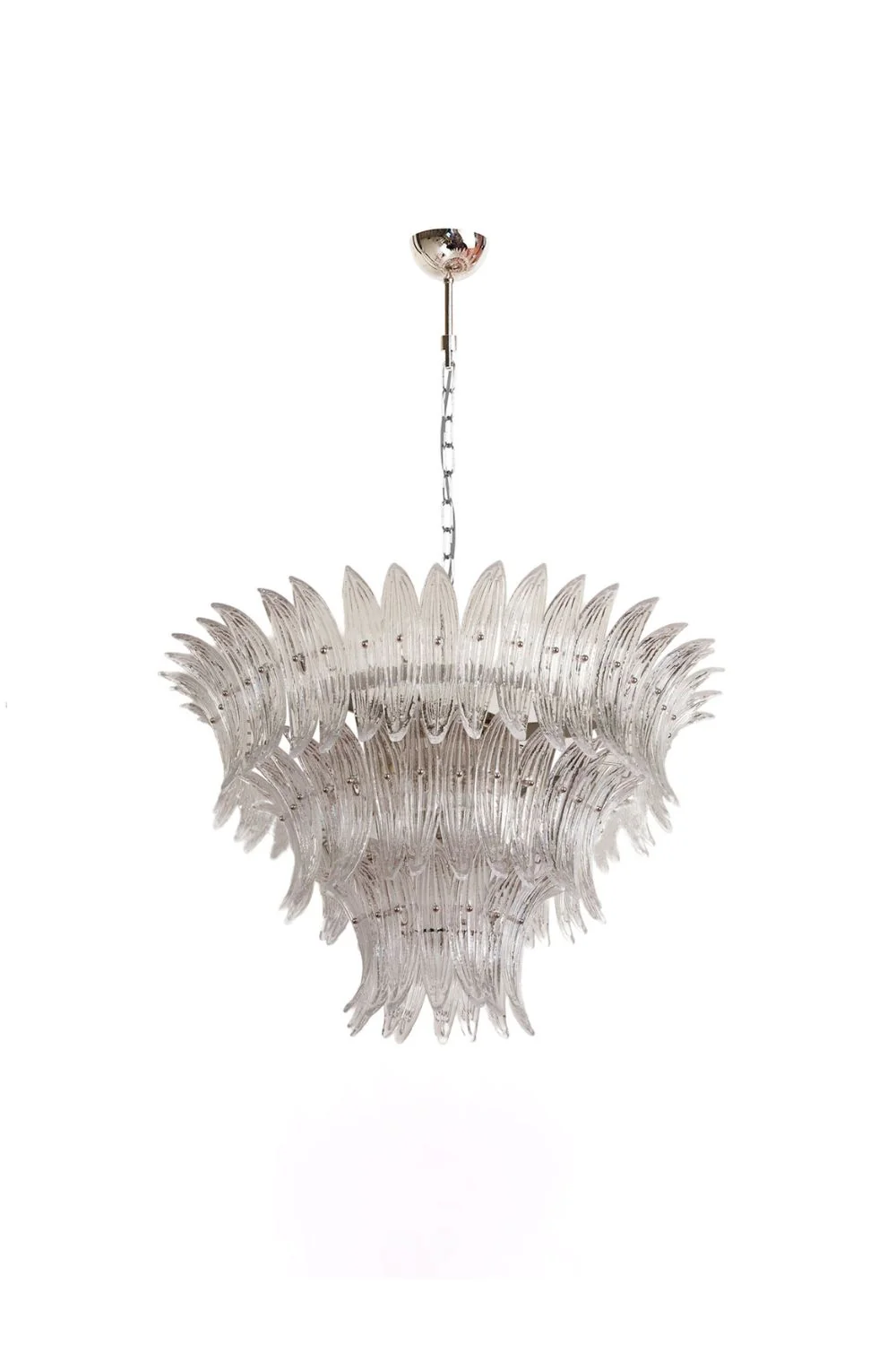 Italian Art Glass Palm Leaf Chandelier