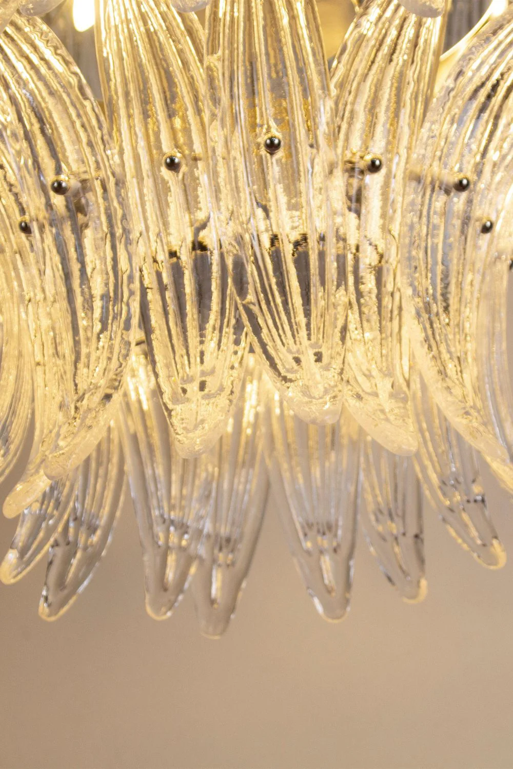 Italian Art Glass Palm Leaf Chandelier - Image 13