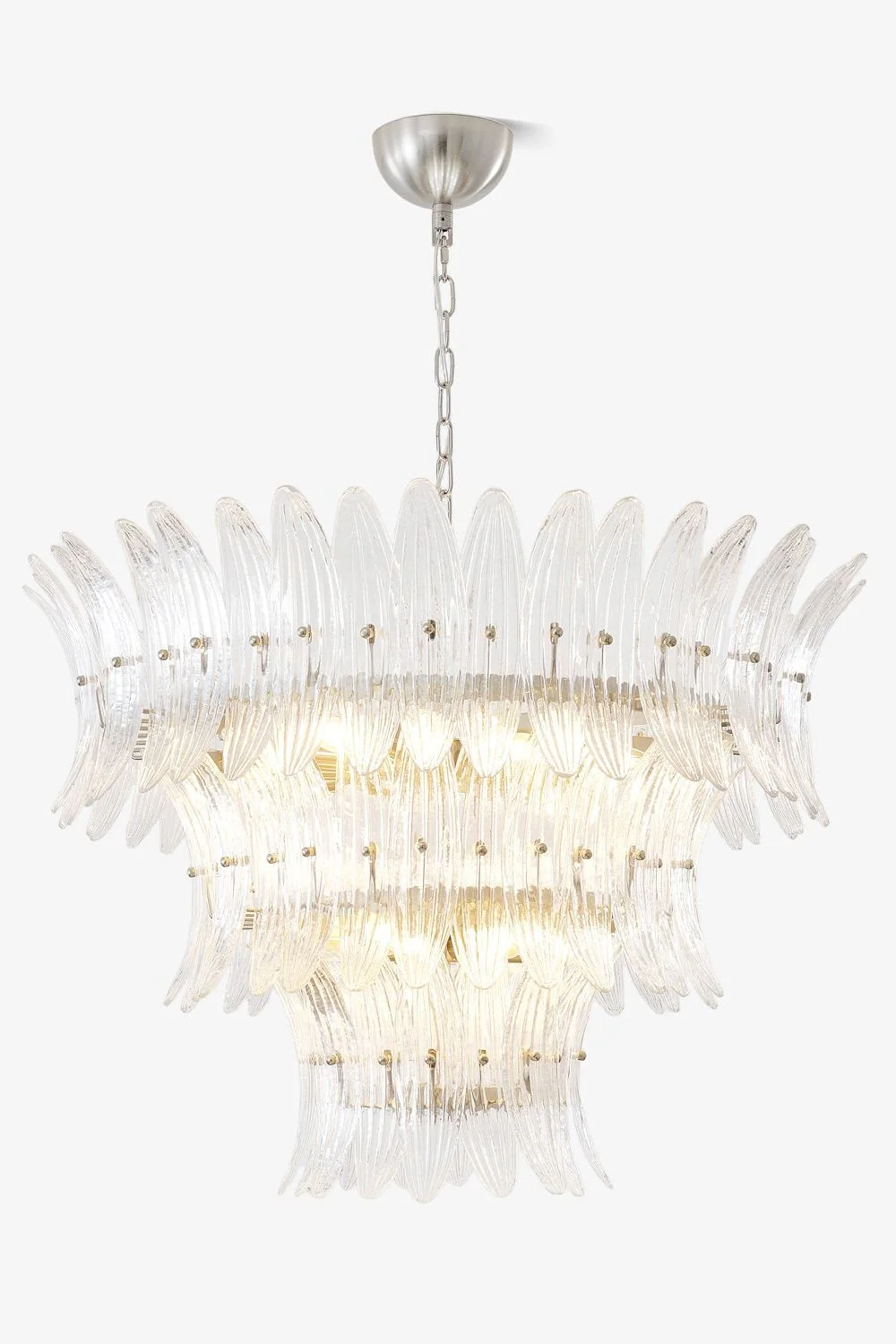 Italian Art Glass Palm Leaf Chandelier - Image 3