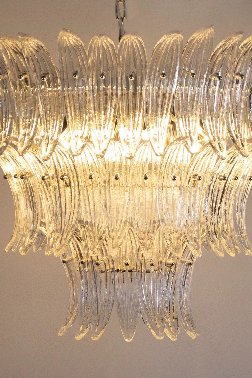 Italian Art Glass Palm Leaf Chandelier - Image 8