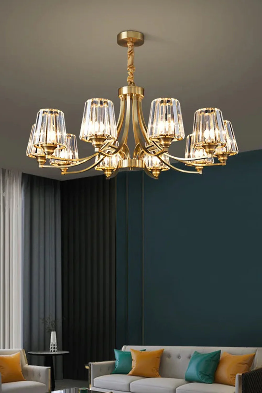 JAYLEY Copper Glass Chandelier - Image 10
