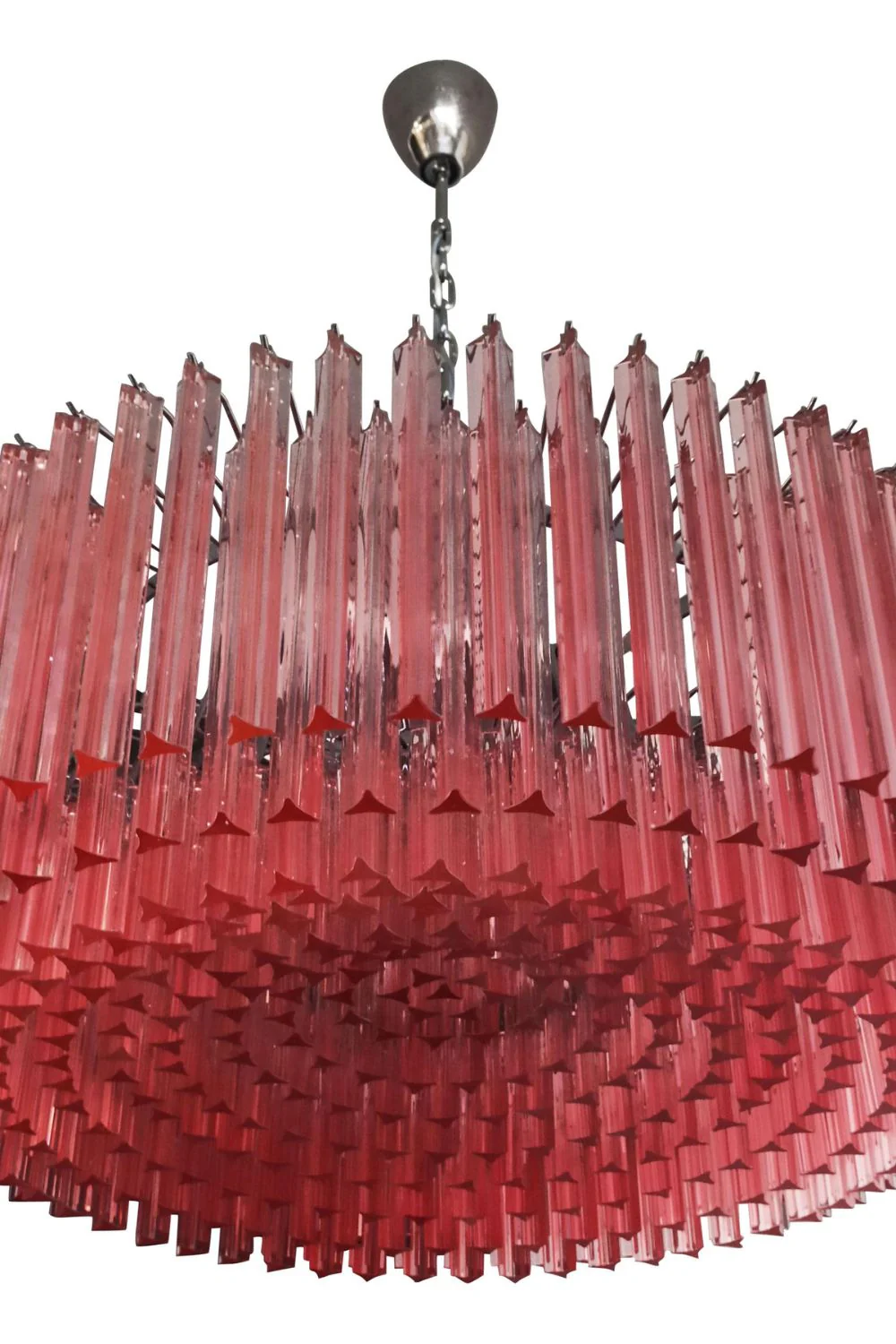Large pink Art Triedri glass prism chandelier - Image 16