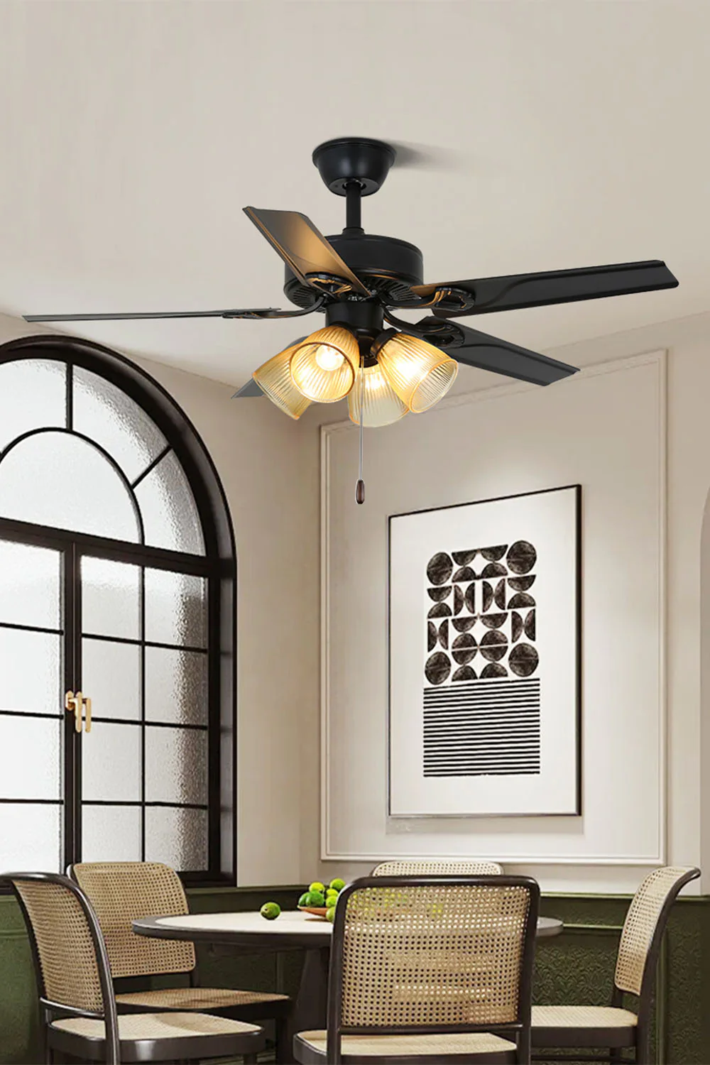 Leaf Cup Shaped Ceiling Fan Chandelier - Image 12