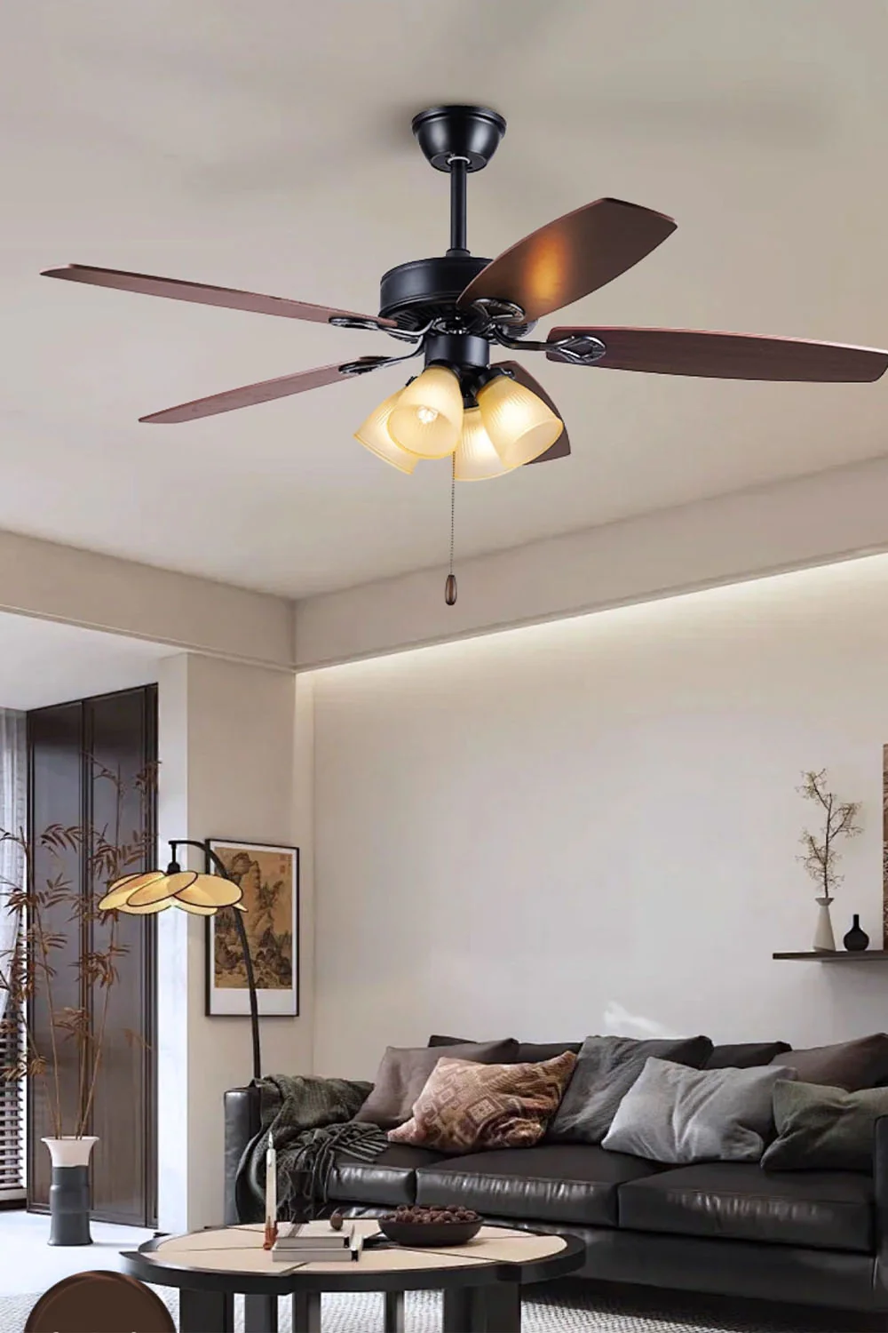 Leaf Cup Shaped Ceiling Fan Chandelier - Image 13