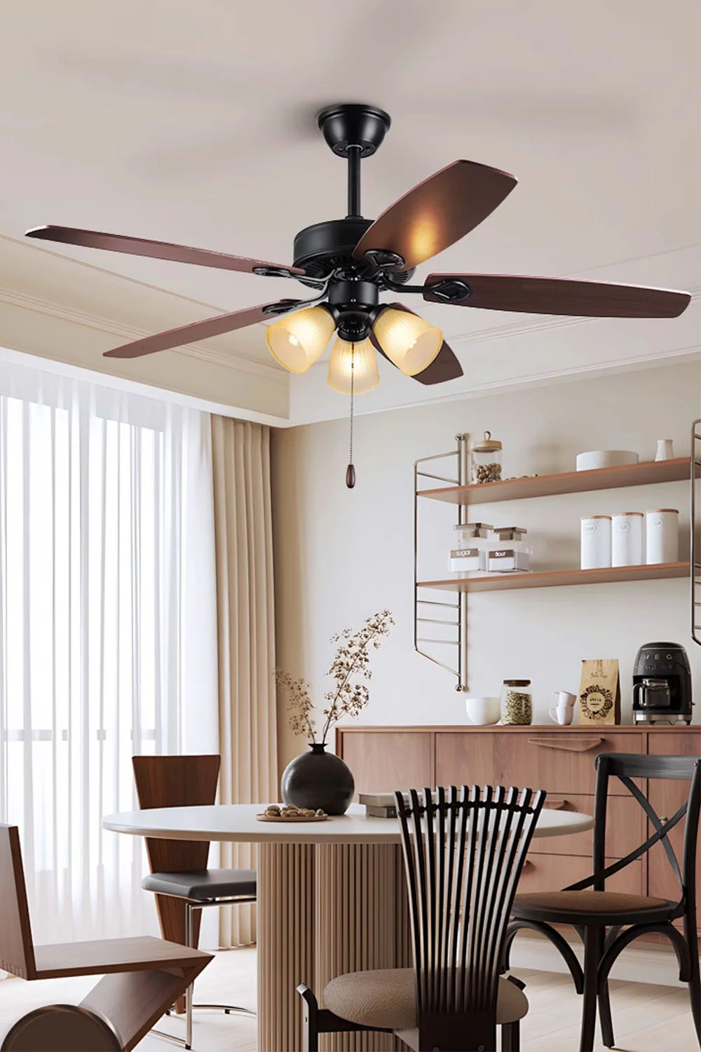 Leaf Cup Shaped Ceiling Fan Chandelier - Image 16