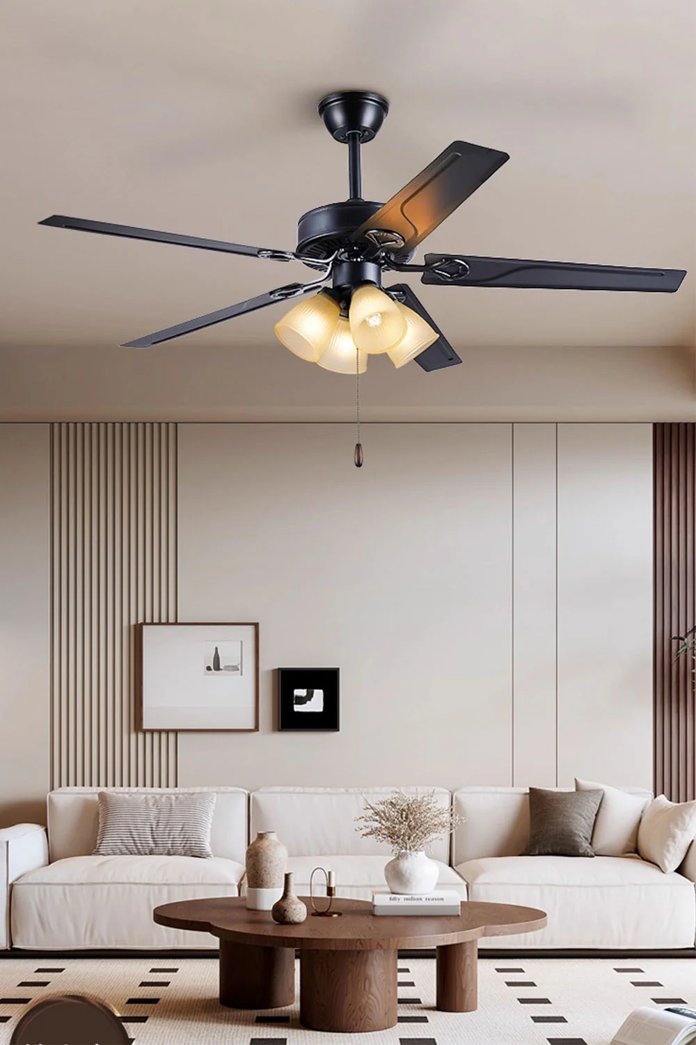 Leaf Cup Shaped Ceiling Fan Chandelier - Image 17