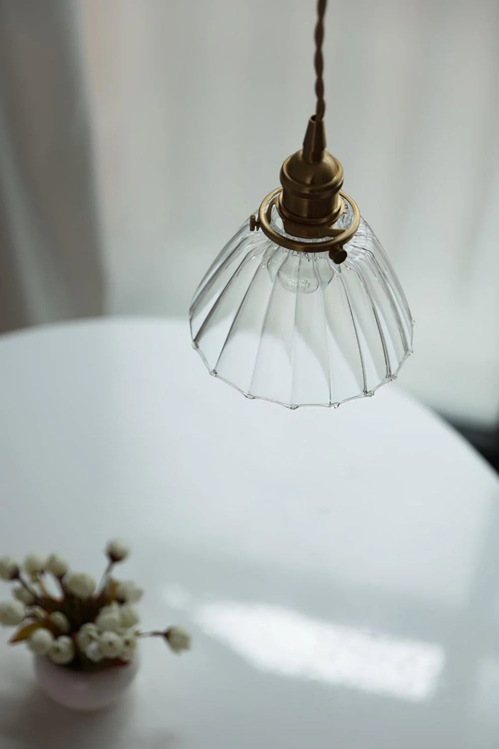 Ledbury Retro Ribbed Glass Pendant Light - Image 6