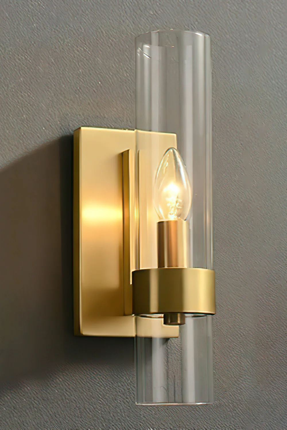 Linear Metallic Brass Glass Wall Sconce - Image 10