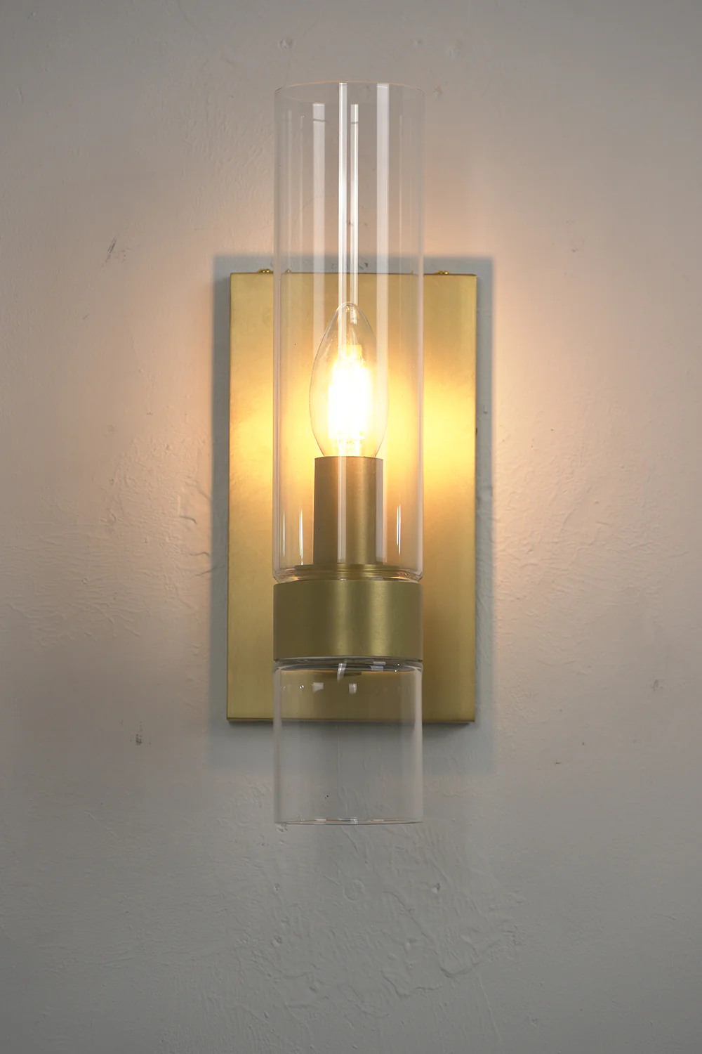 Linear Metallic Brass Glass Wall Sconce - Image 12