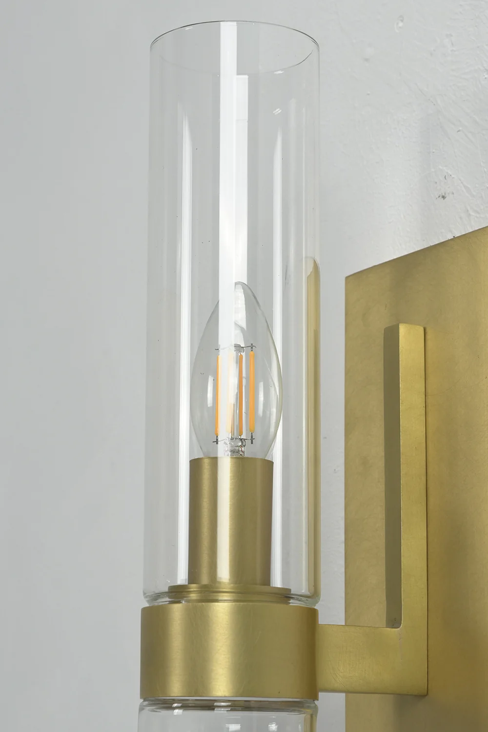 Linear Metallic Brass Glass Wall Sconce - Image 13