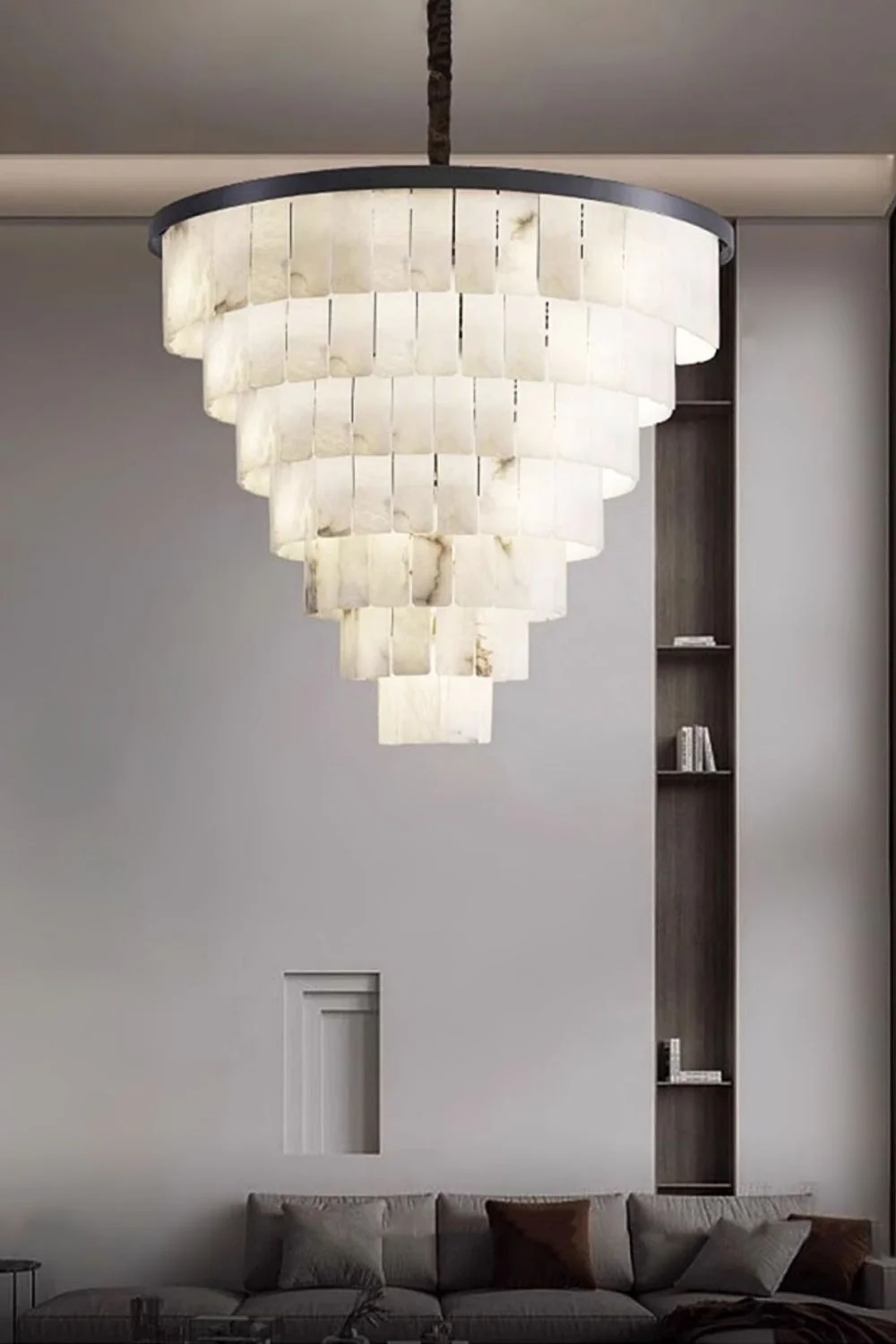 Luxurious Cascading Snow Plaster Chandelier - Image 13