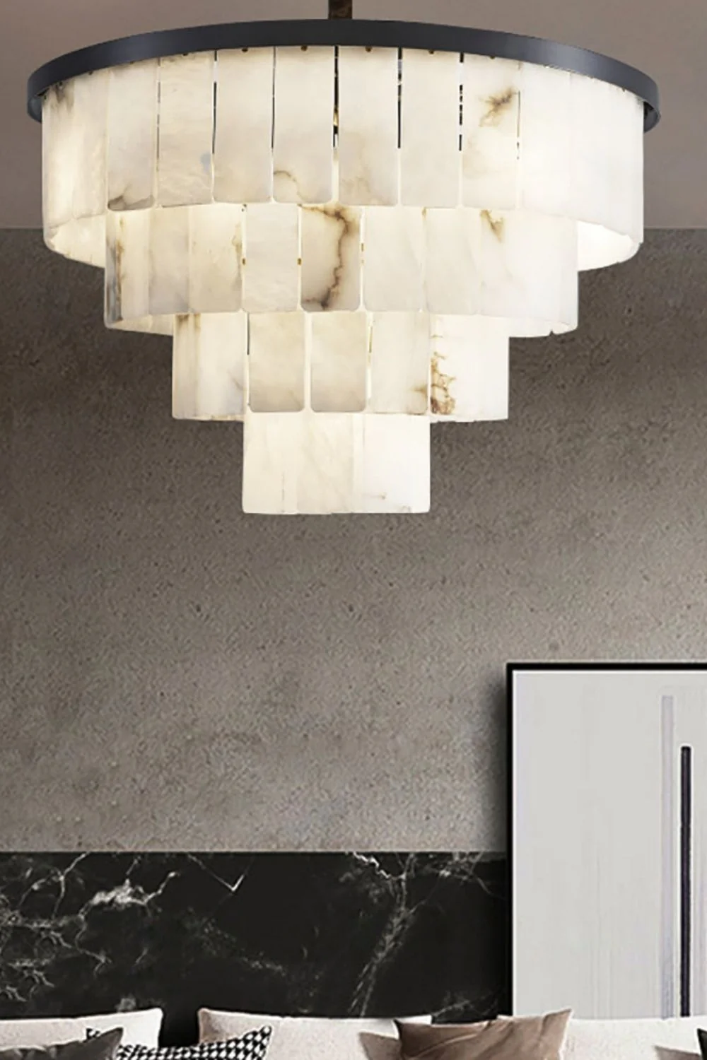 Luxurious Cascading Snow Plaster Chandelier - Image 15