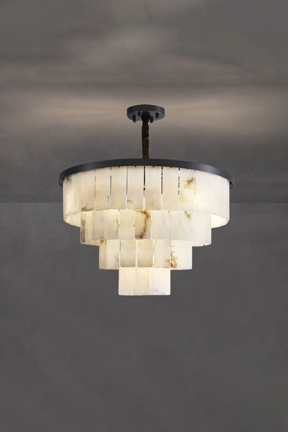 Luxurious Cascading Snow Plaster Chandelier - Image 18