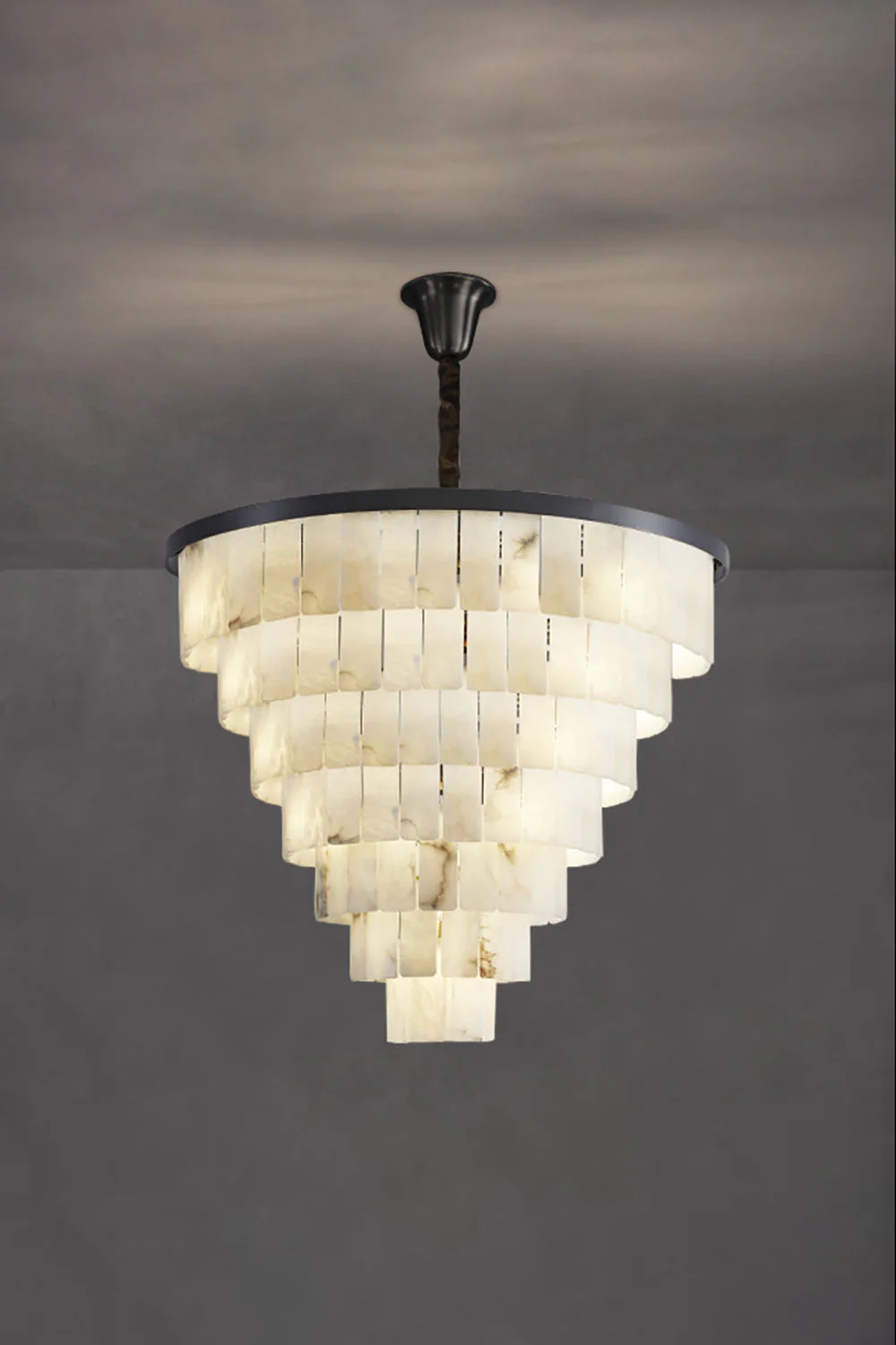 Luxurious Cascading Snow Plaster Chandelier - Image 23