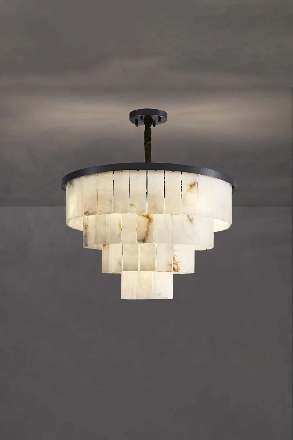 Luxurious Cascading Snow Plaster Chandelier - Image 25