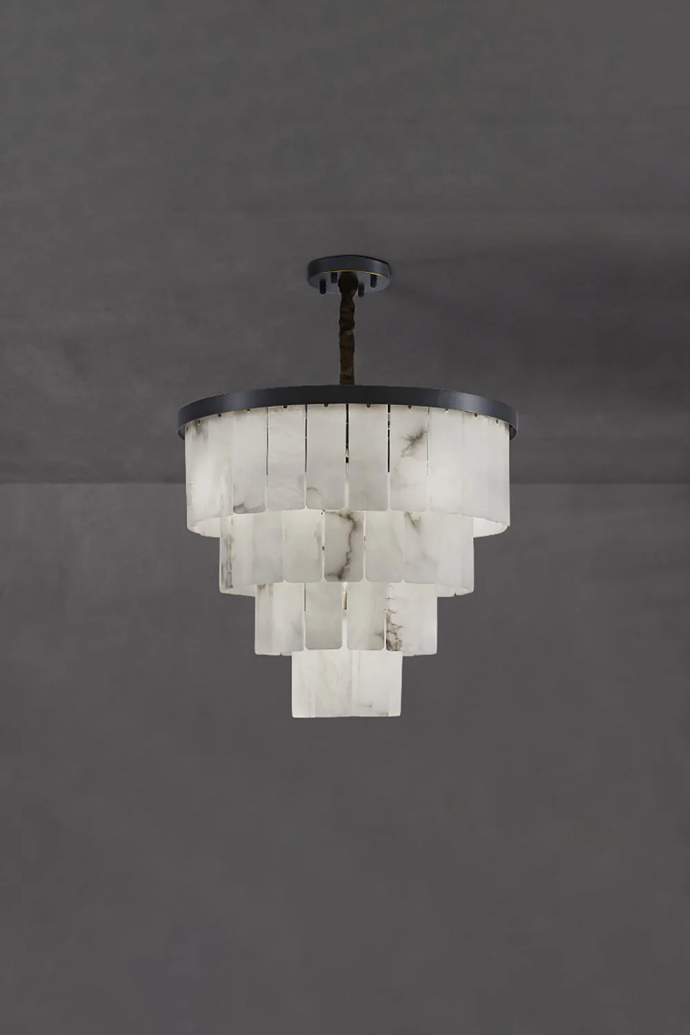 Luxurious Cascading Snow Plaster Chandelier - Image 26