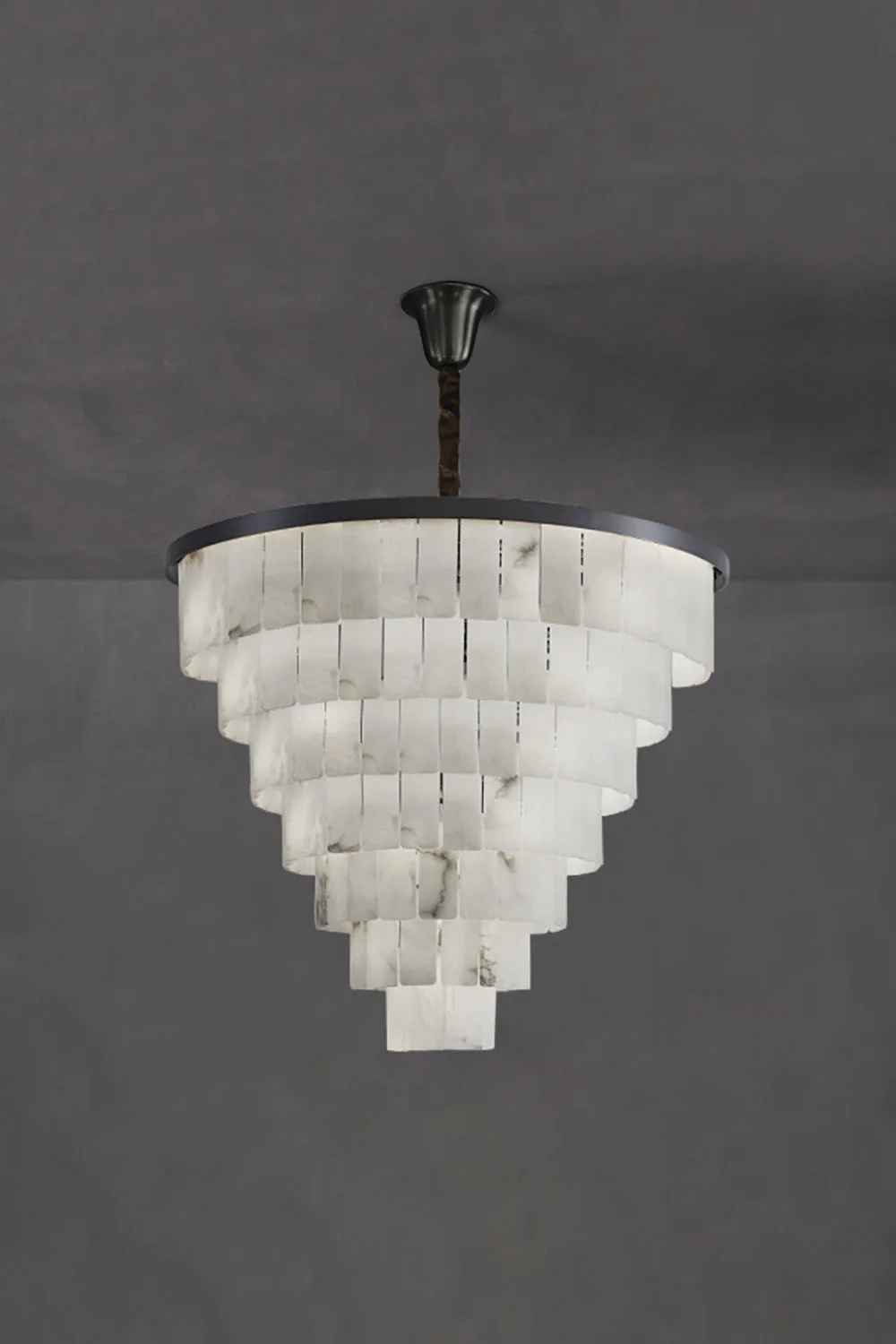 Luxurious Cascading Snow Plaster Chandelier - Image 31