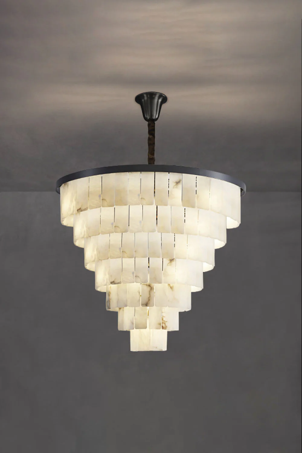 Luxurious Cascading Snow Plaster Chandelier - Image 32