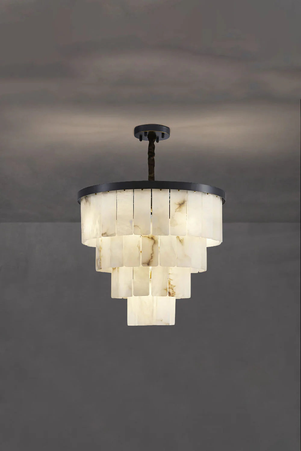 Luxurious Cascading Snow Plaster Chandelier - Image 37