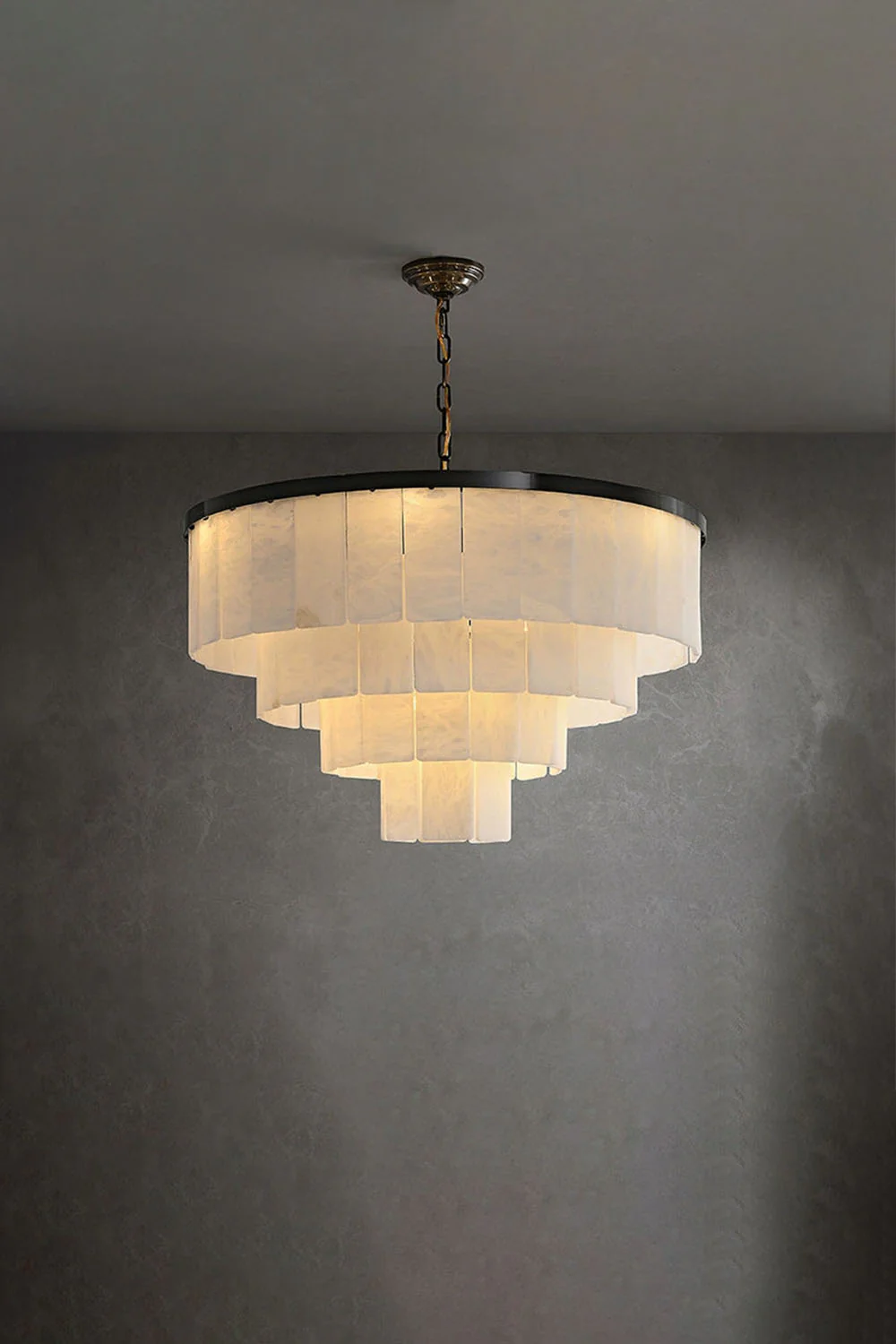Luxurious Cascading Snow Plaster Chandelier - Image 40