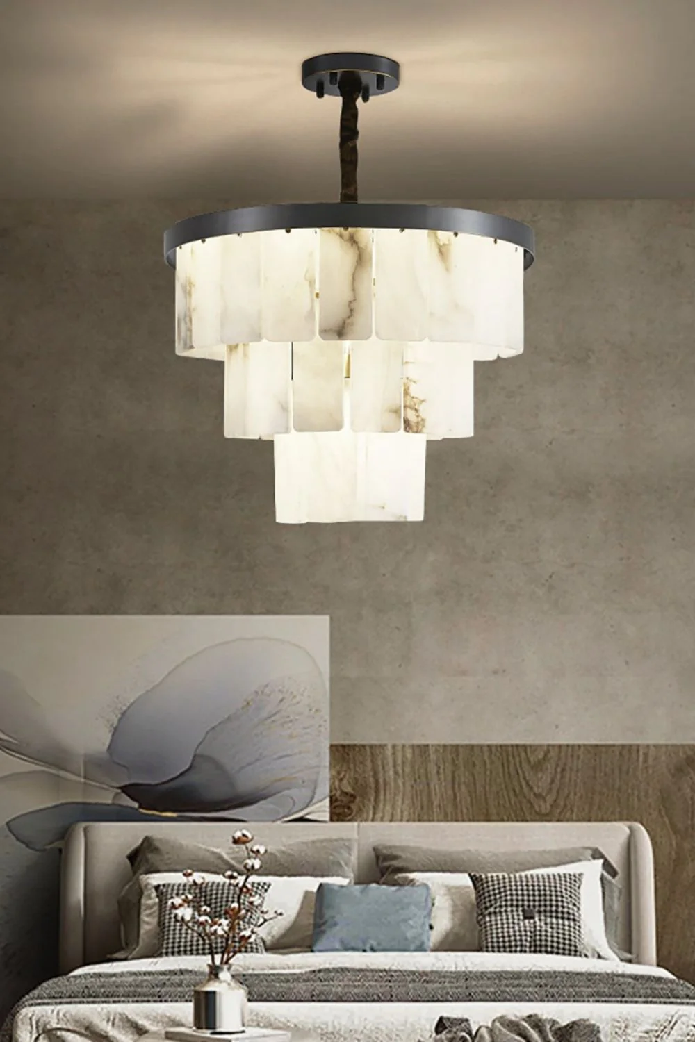 Luxurious Cascading Snow Plaster Chandelier - Image 6
