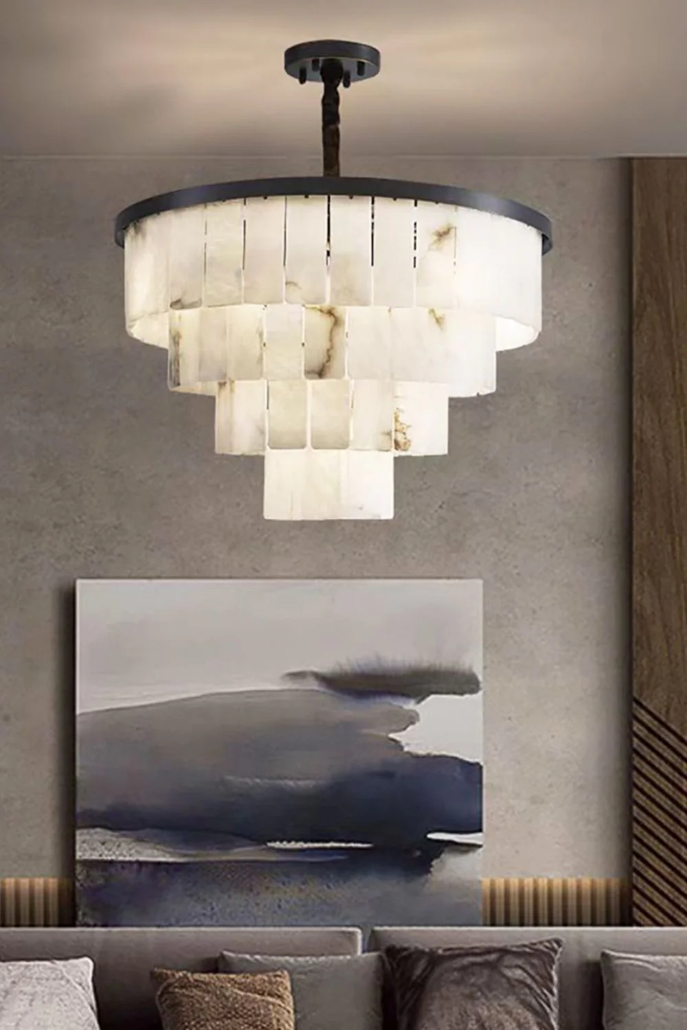 Luxurious Cascading Snow Plaster Chandelier - Image 8