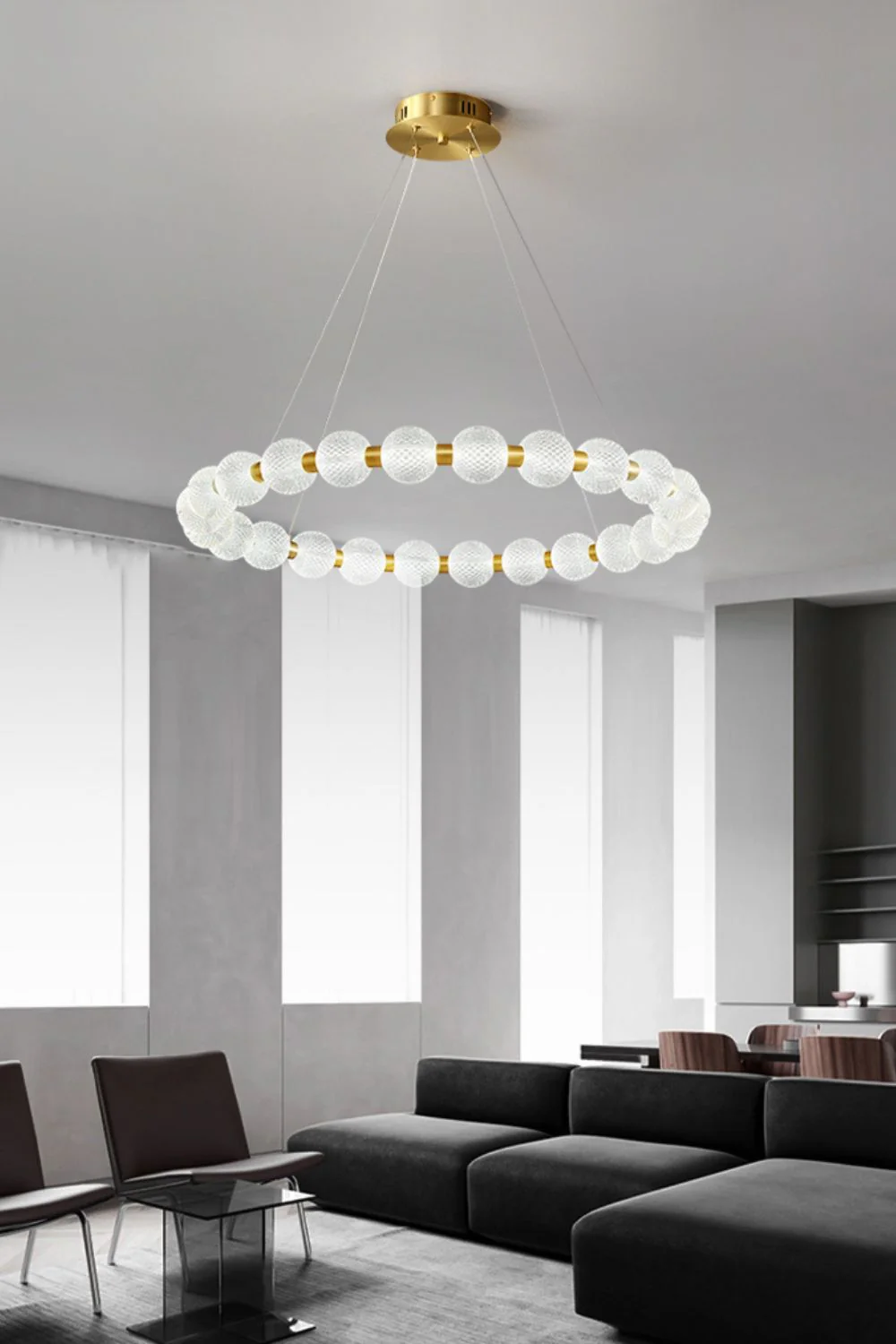 Luxury Pearl Ring Chandelier - Image 15