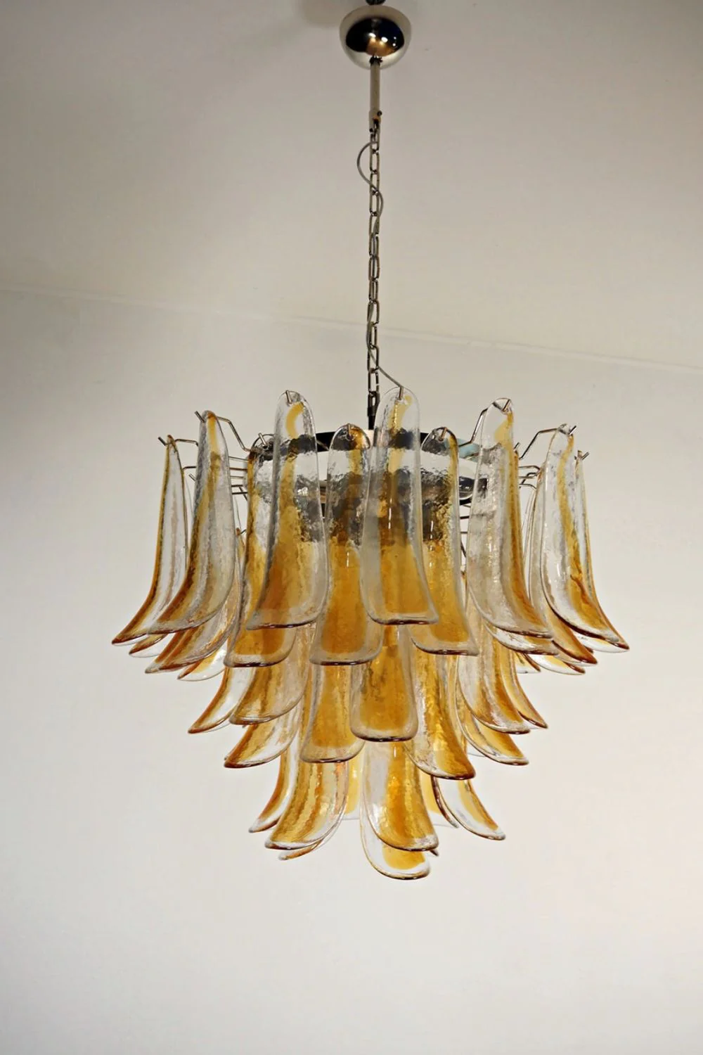 Mazzega Amber Glass Petal Chandelier - Image 10