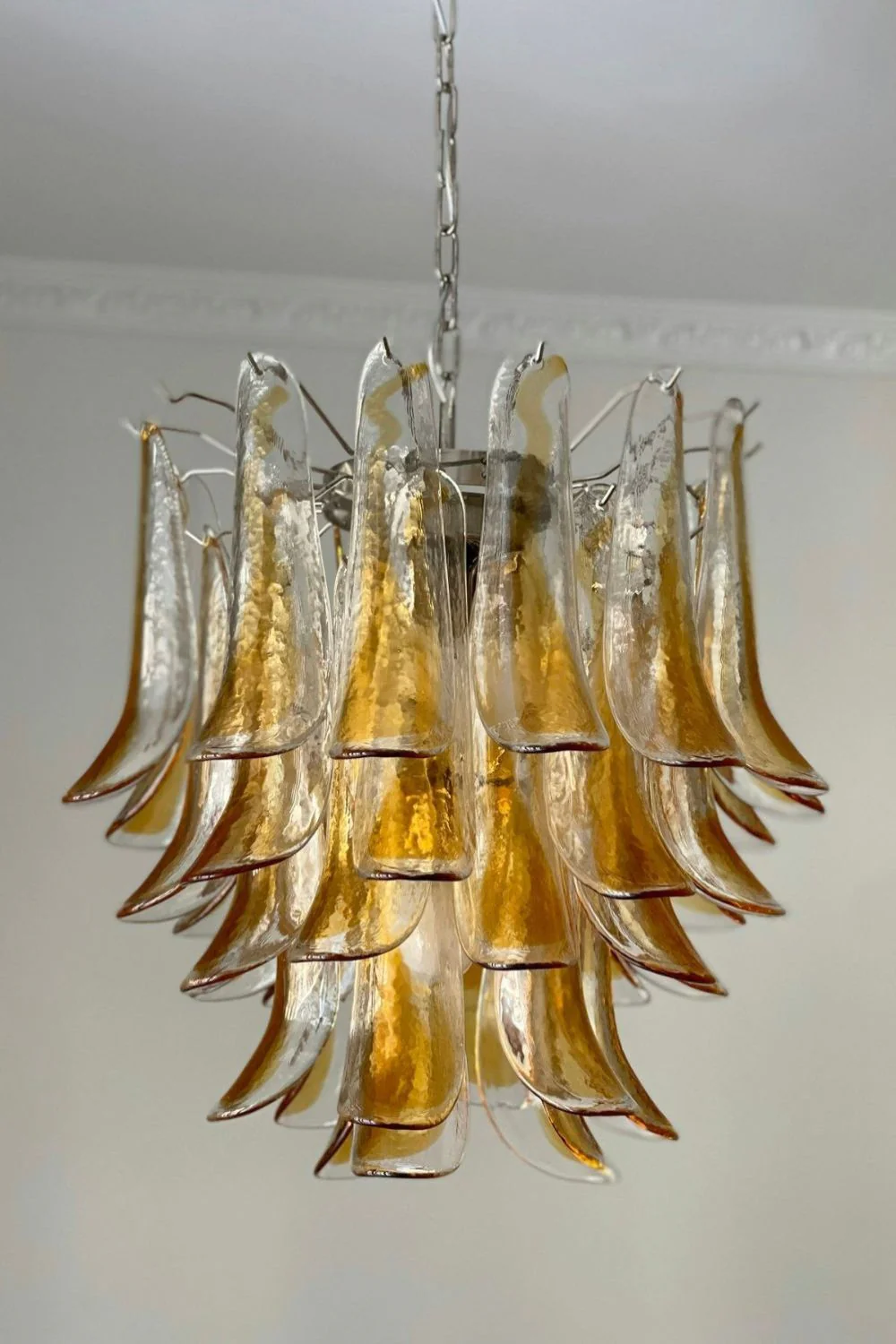 Mazzega Amber Glass Petal Chandelier - Image 12